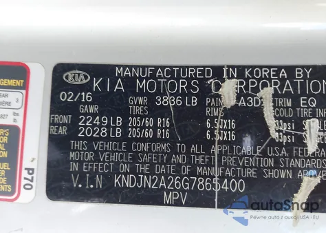 2016 Kia Soul from USA, damaged, VIN KNDJN2A26G7865400